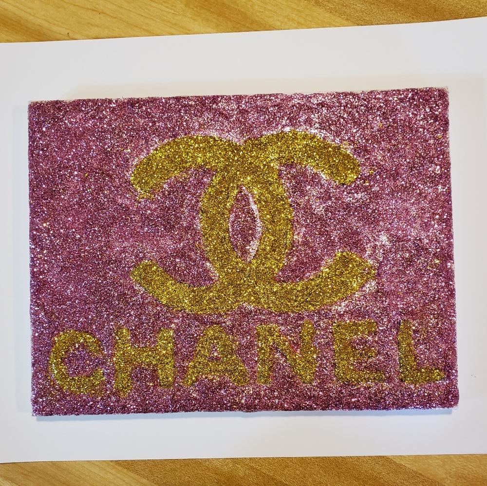 CC Pink glitter Chanel canvas